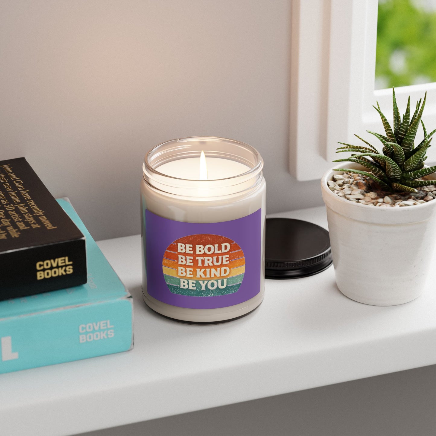 Be Bold Be True Be Kind Be You Soy Candle — 9 oz Scented Jar (Inspirational Rainbow)