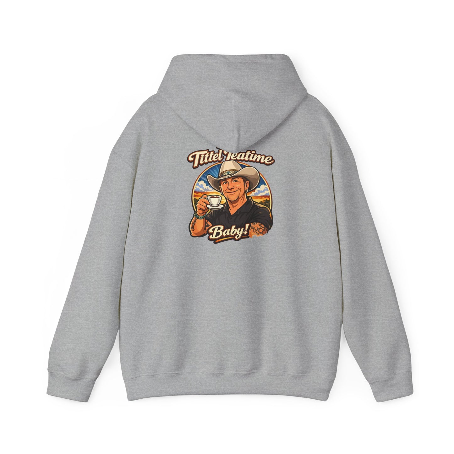 Tea Time Hoodie — "It's TeaTime Baby!" Retro Cowboy Graphic Hoodie