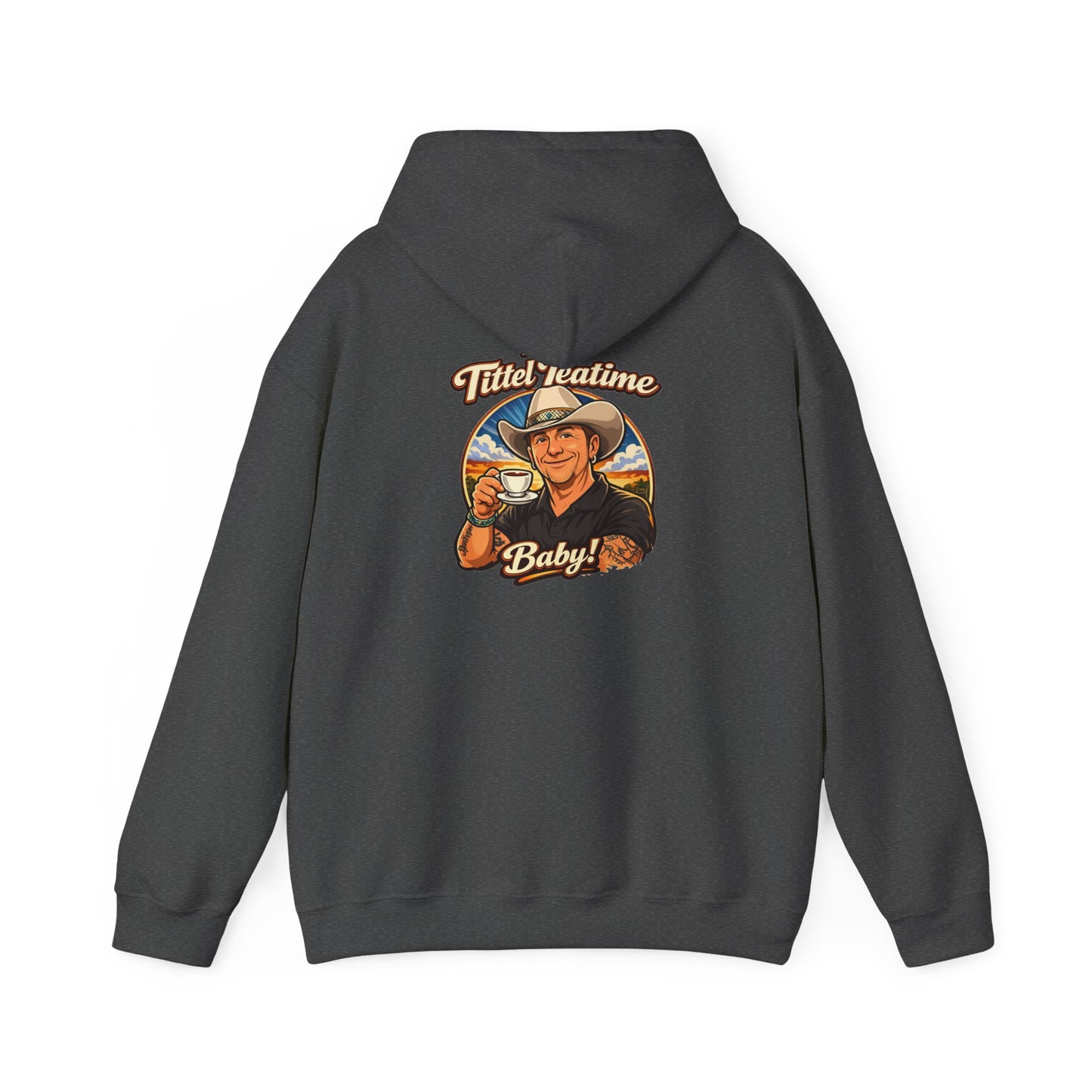Tea Time Hoodie — "It's TeaTime Baby!" Retro Cowboy Graphic Hoodie