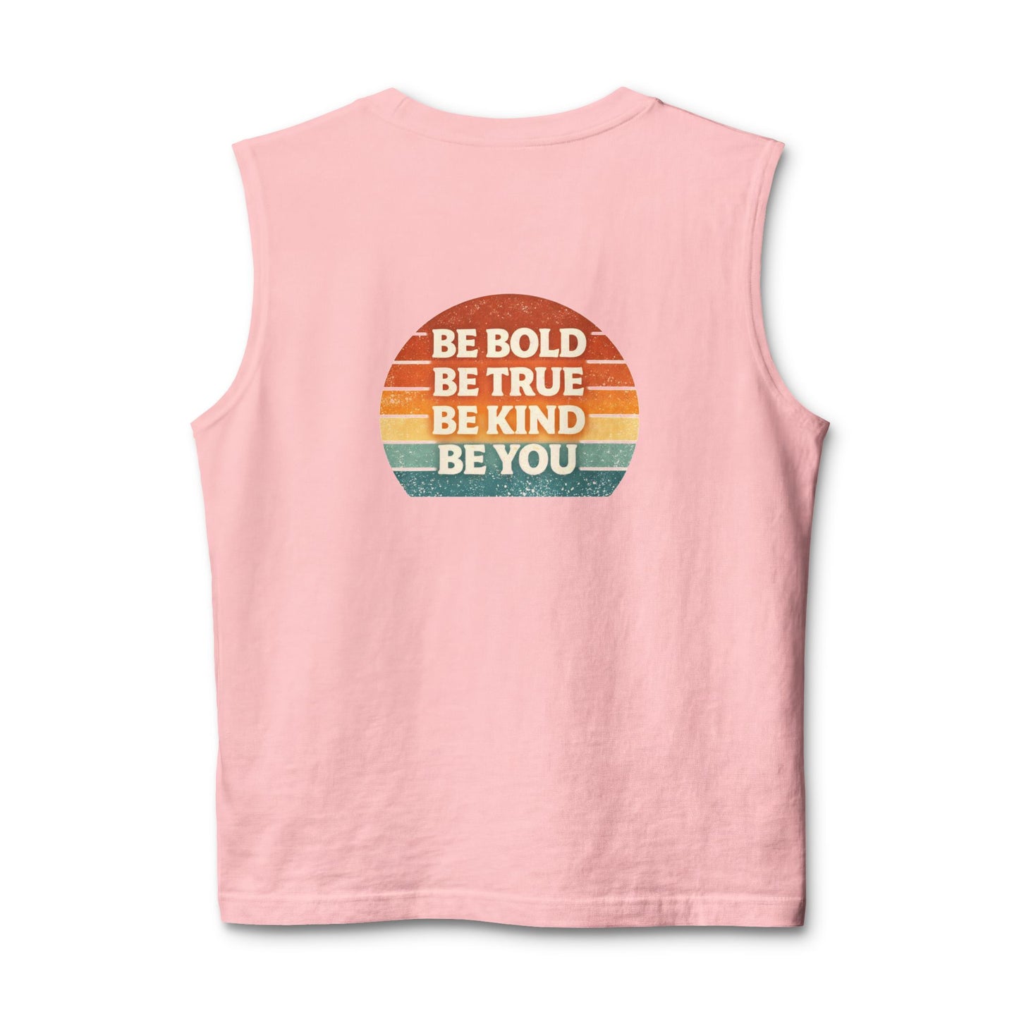 Teatime Muscle Tank — "It's Titled Teatime, Baby!" Vintage Retro Positive Back Print