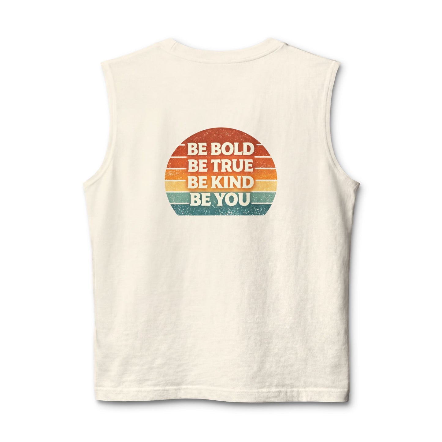 Teatime Muscle Tank — "It's Titled Teatime, Baby!" Vintage Retro Positive Back Print