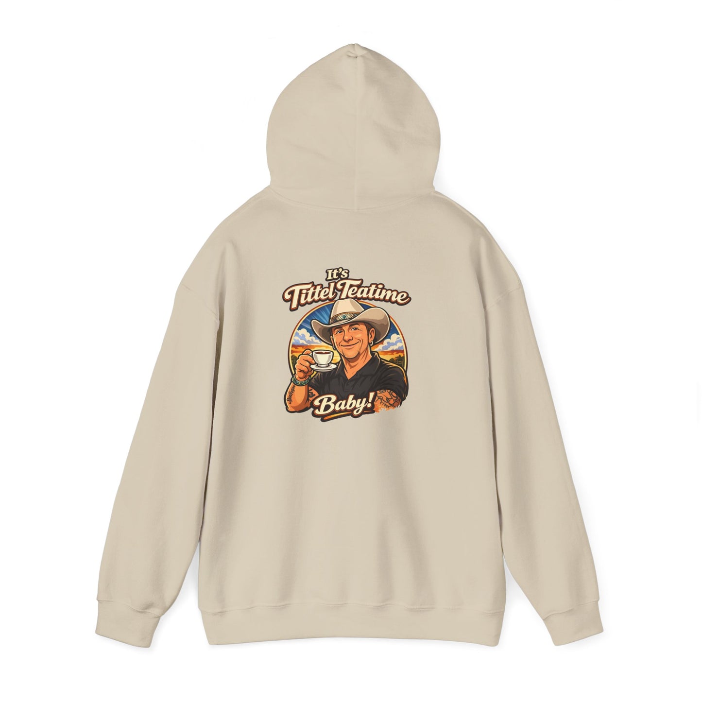 Tea Time Hoodie — "It's TeaTime Baby!" Retro Cowboy Graphic Hoodie