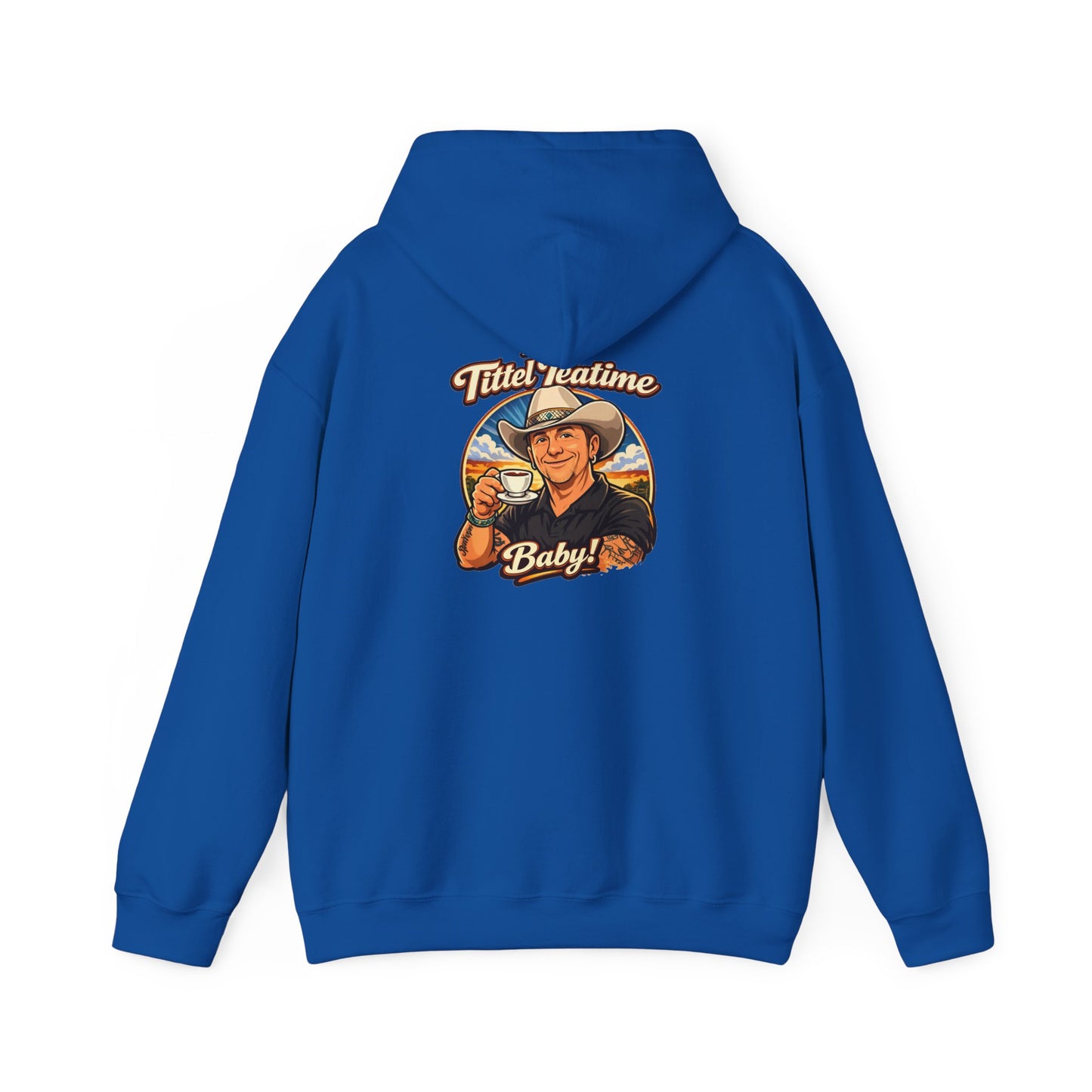 Tea Time Hoodie — "It's TeaTime Baby!" Retro Cowboy Graphic Hoodie