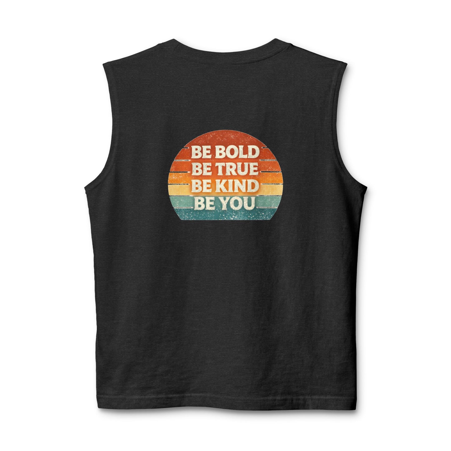 Teatime Muscle Tank — "It's Titled Teatime, Baby!" Vintage Retro Positive Back Print