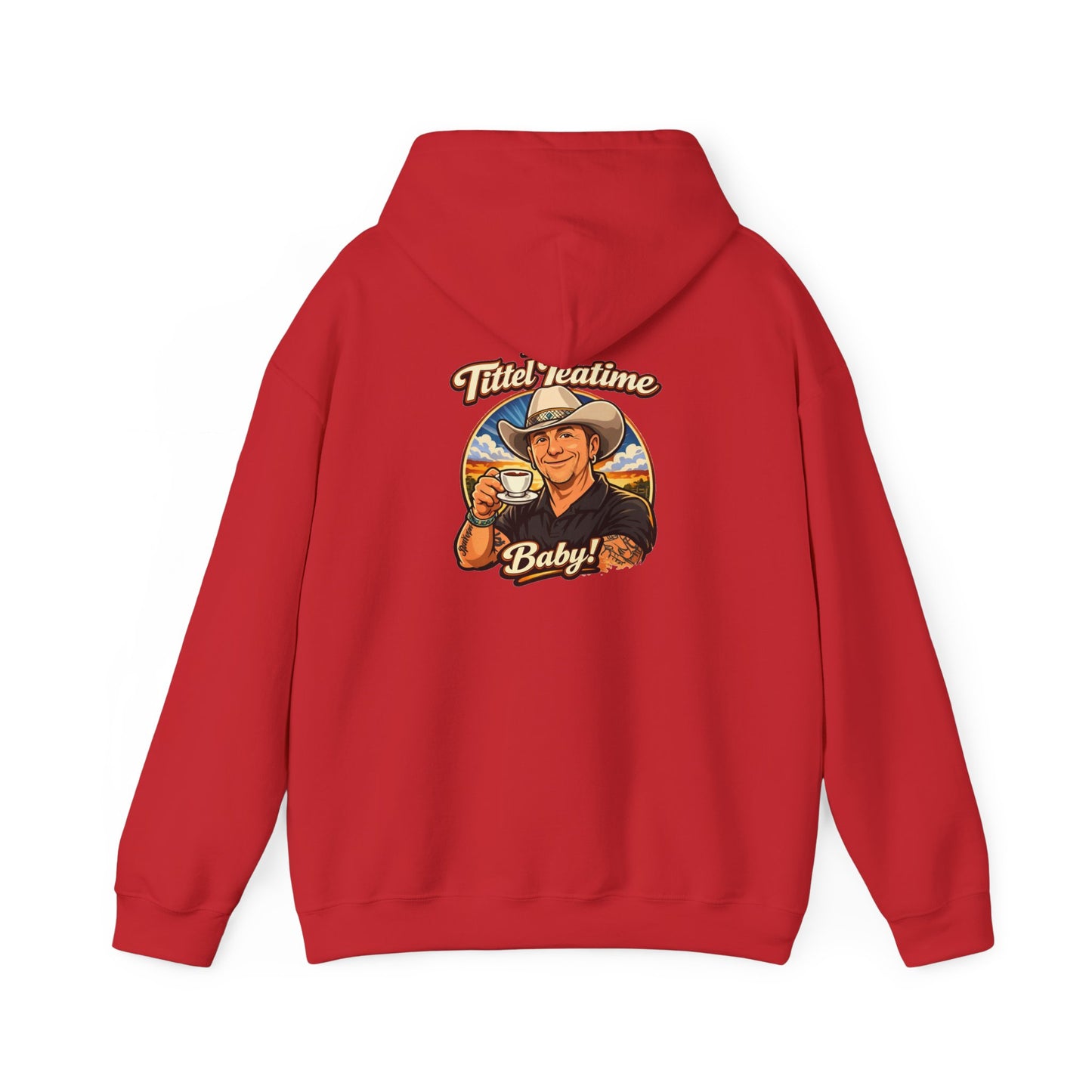 Tea Time Hoodie — "It's TeaTime Baby!" Retro Cowboy Graphic Hoodie