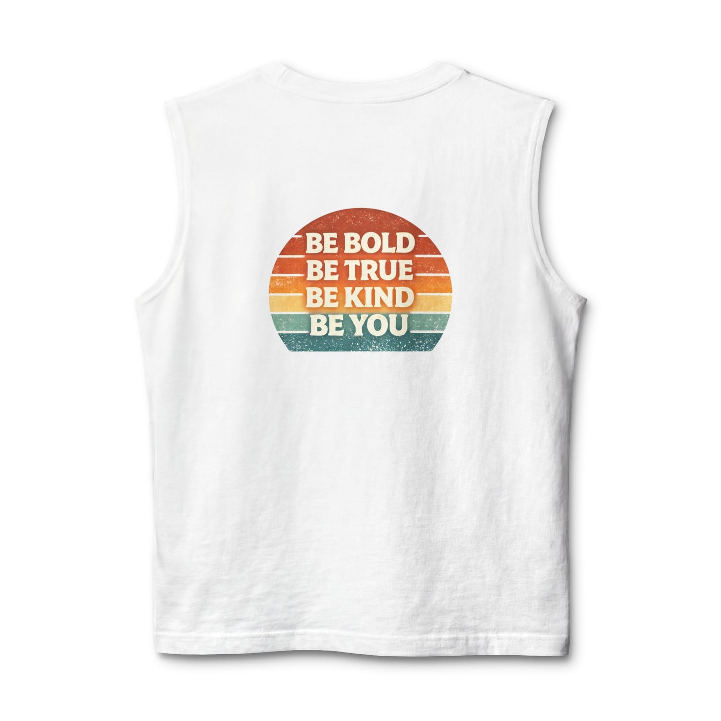 Teatime Muscle Tank — "It's Titled Teatime, Baby!" Vintage Retro Positive Back Print