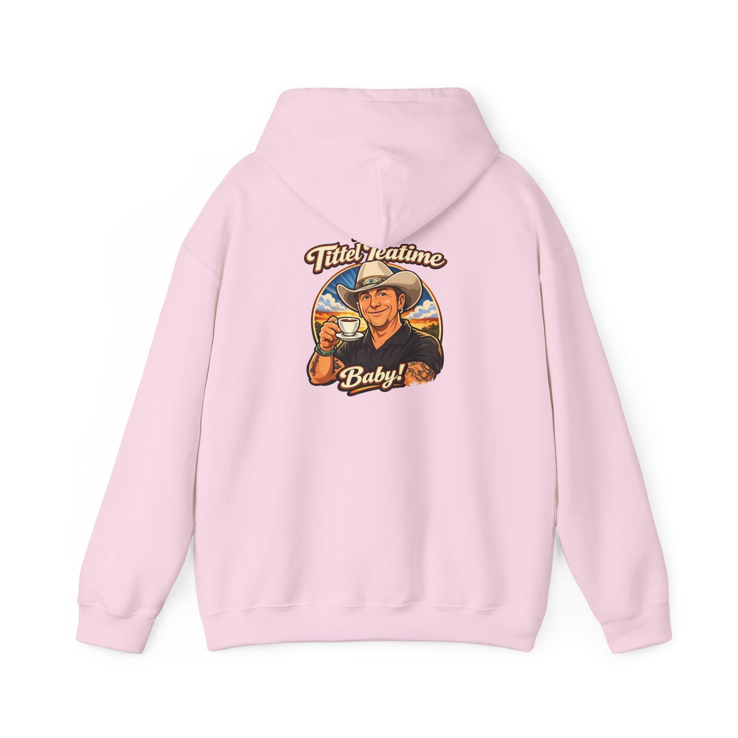 Tea Time Hoodie — "It's TeaTime Baby!" Retro Cowboy Graphic Hoodie