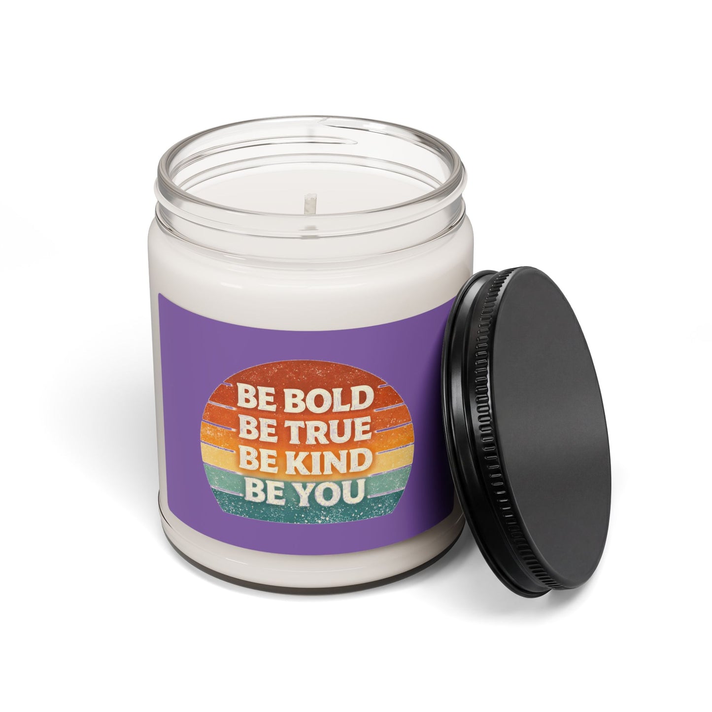 Be Bold Be True Be Kind Be You Soy Candle — 9 oz Scented Jar (Inspirational Rainbow)