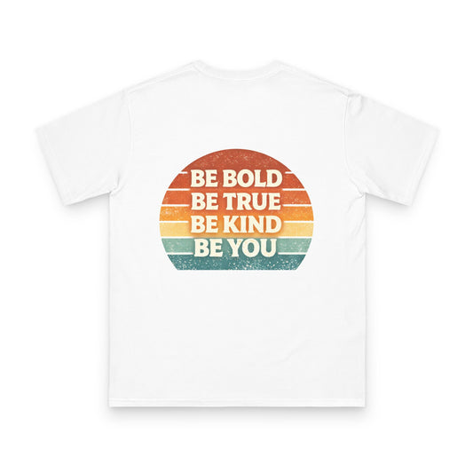 Organic T-Shirt — 'It’s Tittel Teatime Baby!' Retro Cowboy Graphic Tee (Back: Be Bold, Be True, Be Kind, Be You)