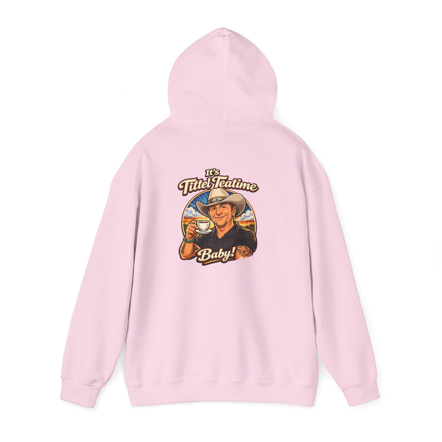 Tea Time Hoodie — "It's TeaTime Baby!" Retro Cowboy Graphic Hoodie
